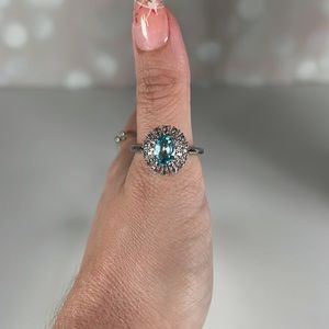 BELLA LUCE 3.14CTW Esotica Paraiba Tourmaline & White Diamond Simulant Ring